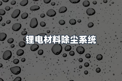 锂电材料除尘系统